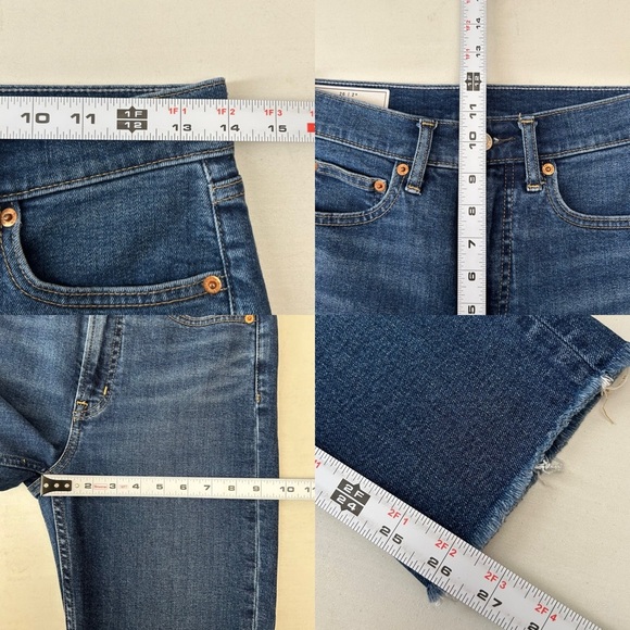 GAP High Rise Cigarette Jeans Slim Straight Leg Dark Indigo Blue Denim Size 26 - Picture 12 of 16
